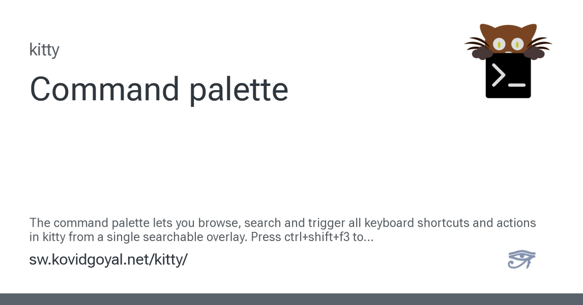 Command palette - kitty
