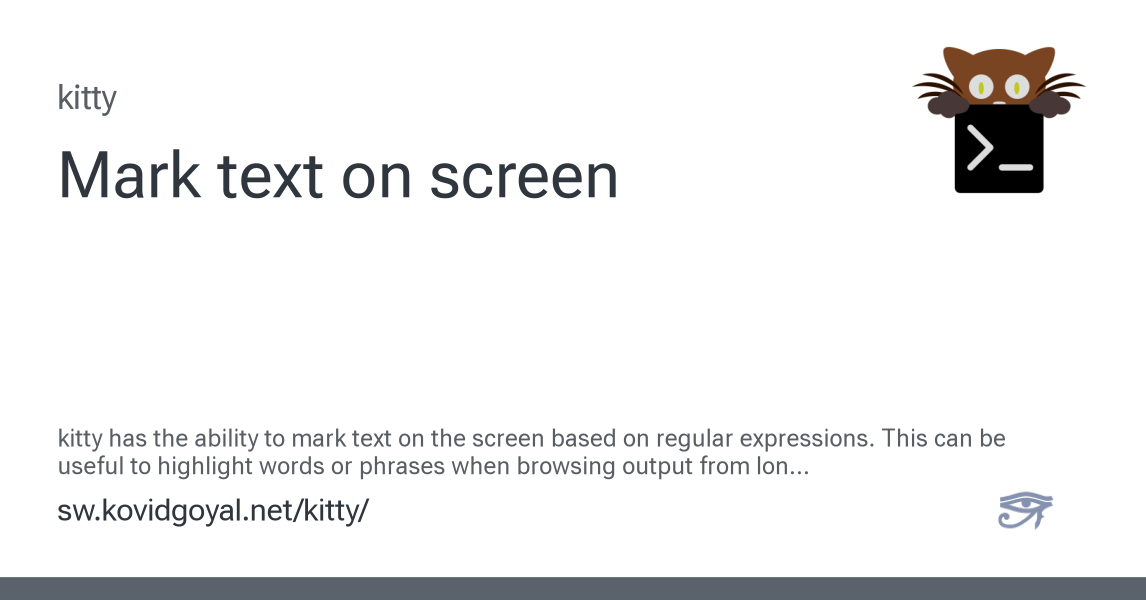 Mark text on screen - kitty